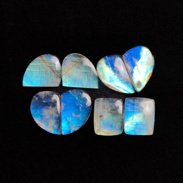 Rainbow Moonstone Pairs Lot