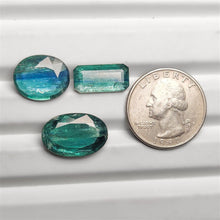 Faceted Rare Bicolor Blue-Green Kyanites Lot