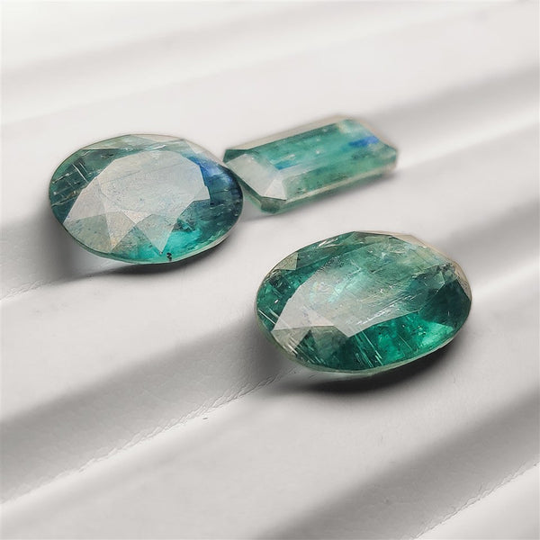 Faceted Rare Bicolor Blue-Green Kyanites Lot