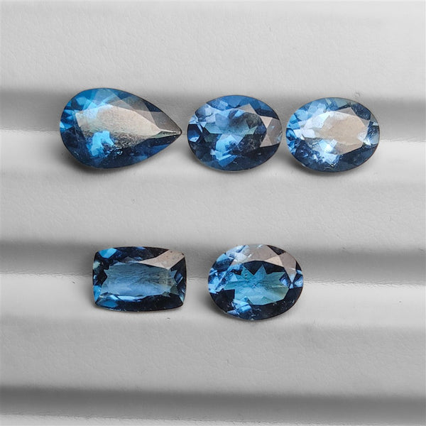 Faceted Clear London Blue Topaz Lot