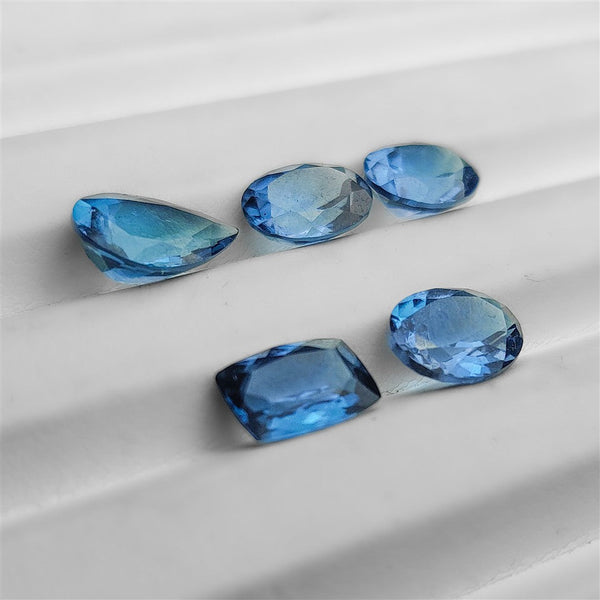 Faceted Clear London Blue Topaz Lot
