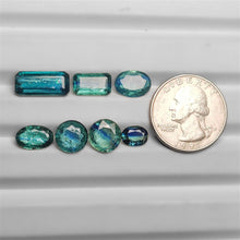 Faceted Rare Bicolor Blue-Green Kyanites Lot