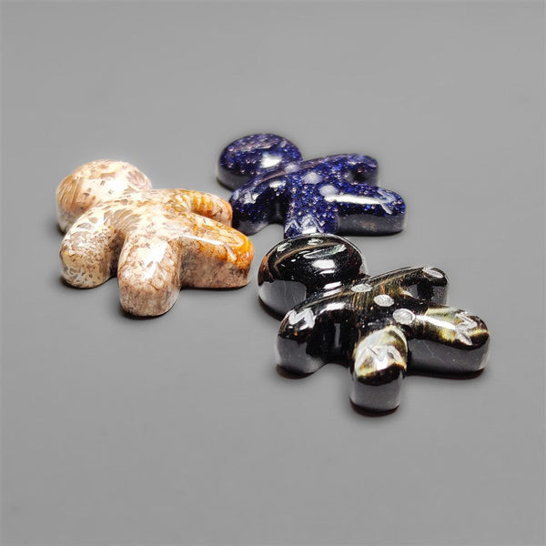 Mix Gemstone Ginger Boy Carving Lot