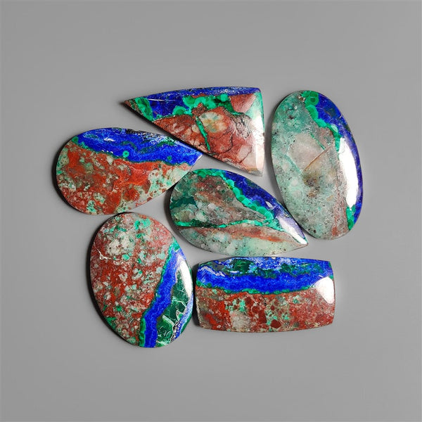 Morenci Azurite Malachite in Matrix Cabochons Lot