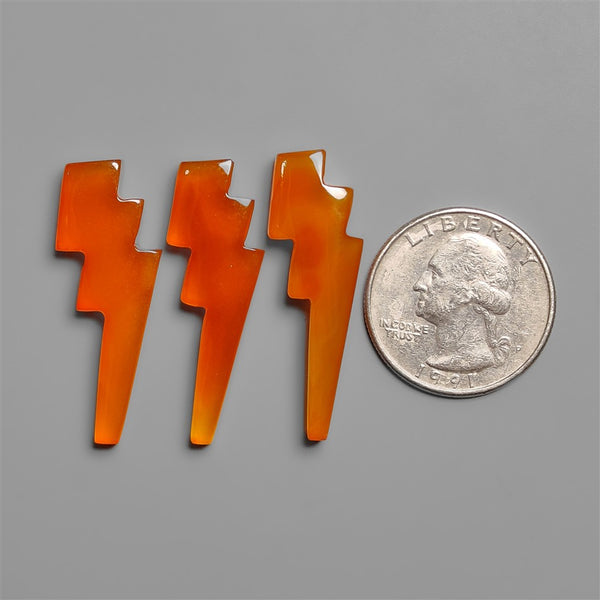 Carnelian Aagte Lightning Bolts Lot