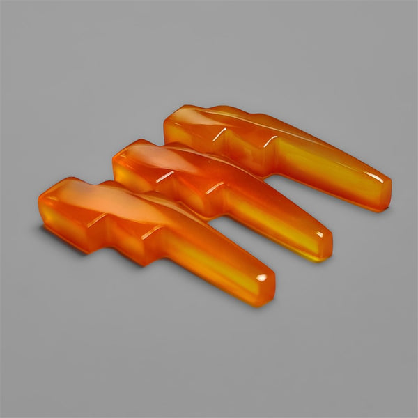 Carnelian Aagte Lightning Bolts Lot