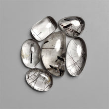 Black Tourmaline In Quartz Cabochons Lot