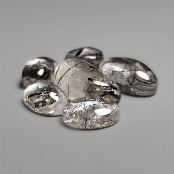 Black Tourmaline In Quartz Cabochons Lot