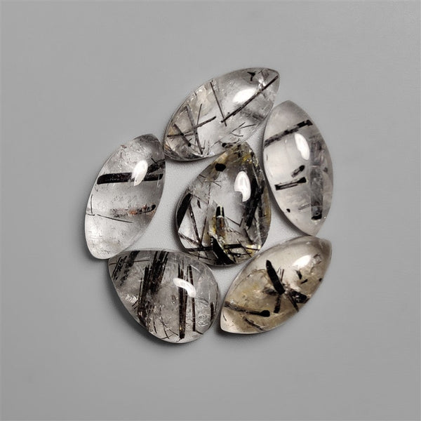 Black Tourmaline In Quartz Cabochons Lot