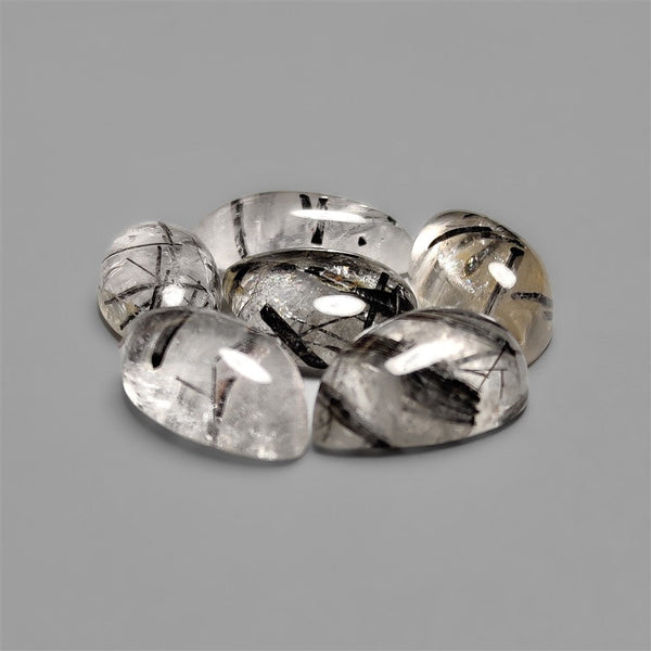 Black Tourmaline In Quartz Cabochons Lot