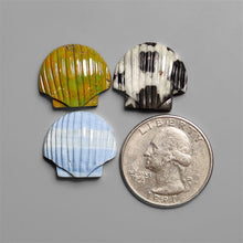 Handcarved Mix Gemstone Shells Lot