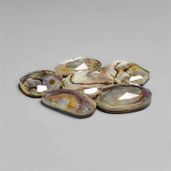 Rose Cut Himalayan Quartz And Abalone Shell Doublets Lot