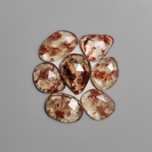 Rose Cut Garnet In Quartz Lot