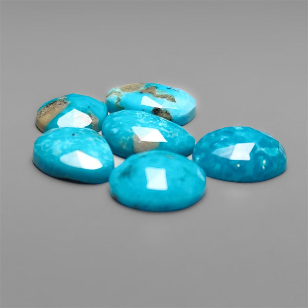 Rose Cut Morenci Turquoise With Pyrite Inclusion Lot