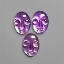 Handcarved Amethsyt And Mother Of Pearl Doublet Moonface Lot