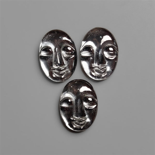 Himalayan Quartz And Hematite Doublet Moonface Lot