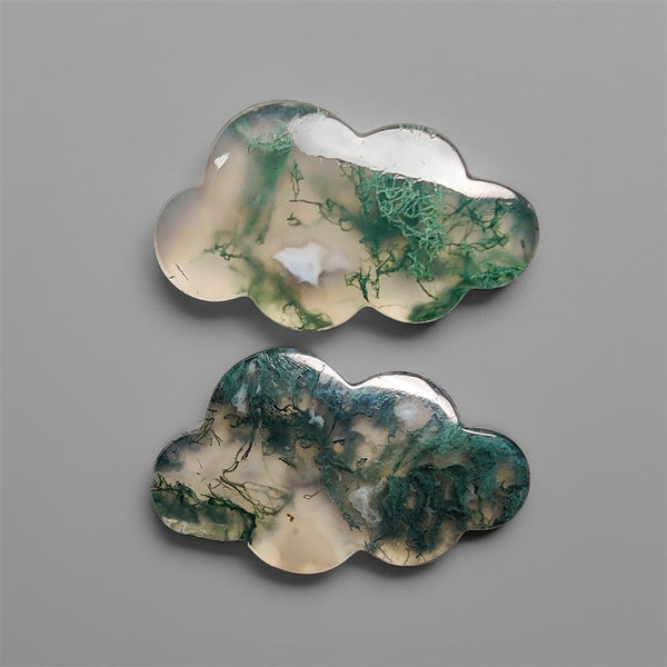 Handcarved Moss Agate Clouds Lot