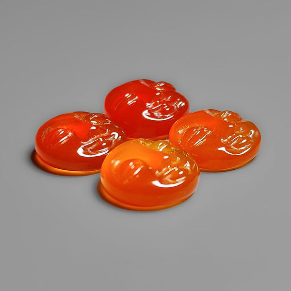 Handcarved Carnelian Agate Moonface Lot