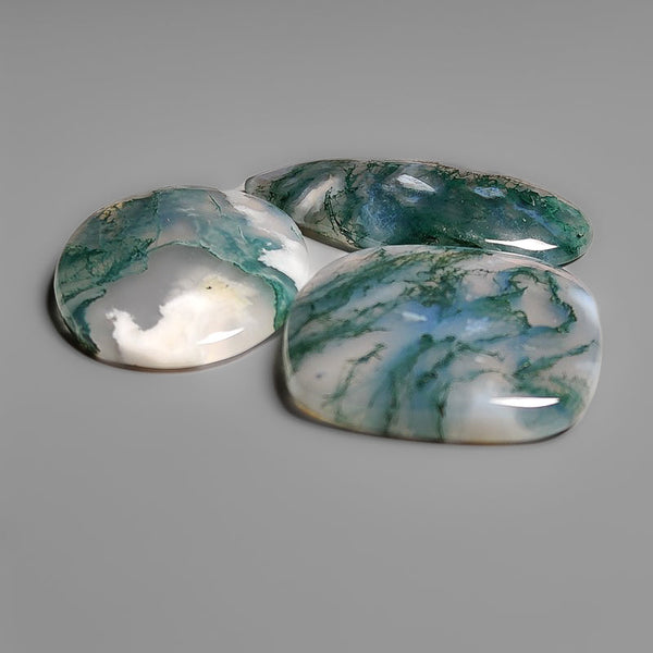 Moss Agate Cabochons Lot