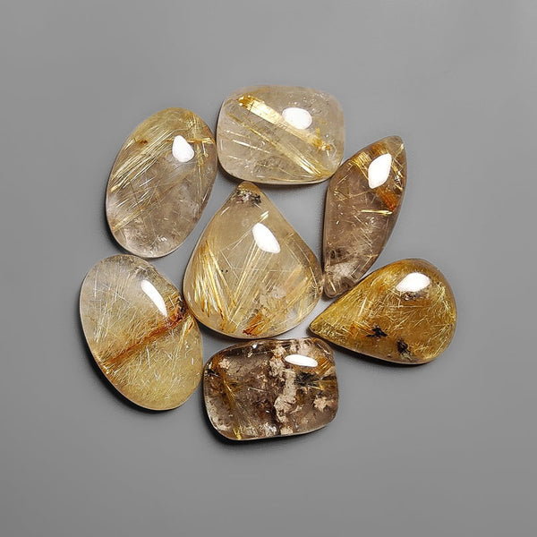 Golden Rutilated Quartz Cabochons Lot-4564 | Gemstone for sale