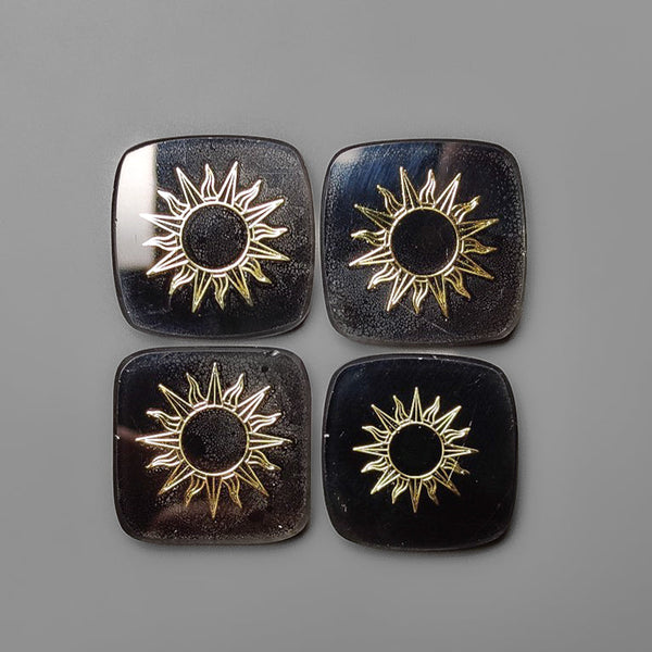 Metallic Inlay in Onyx Doublets Lot-4565 | Gemstone for sale