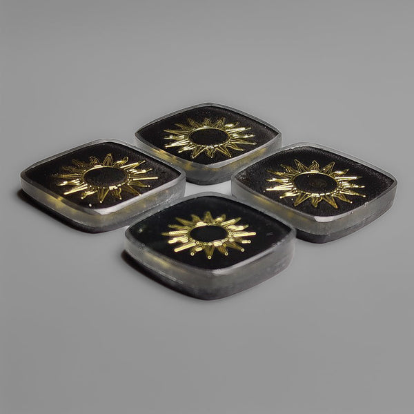 Metallic Inlay in Onyx Doublets Lot