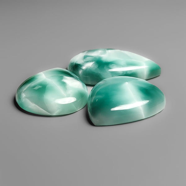 Hemimorphite Glass Cabochons Lot