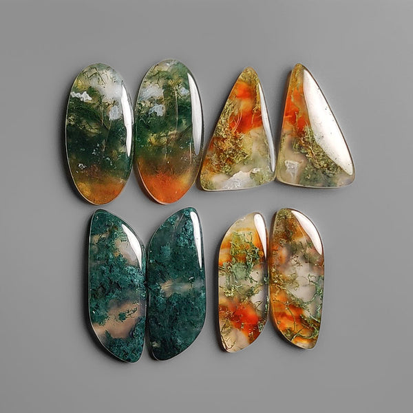 Green-Red Moss Agate Pairs Lot Indonesia-4576 | Gemstone for sale
