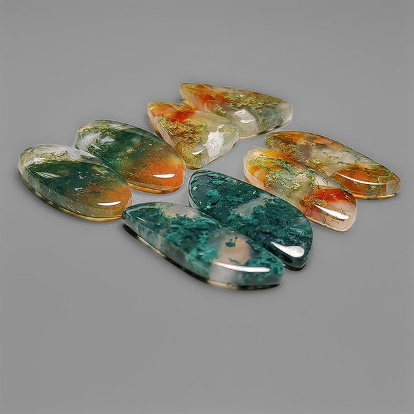 Green-Red Moss Agate Pairs Lot Indonesia