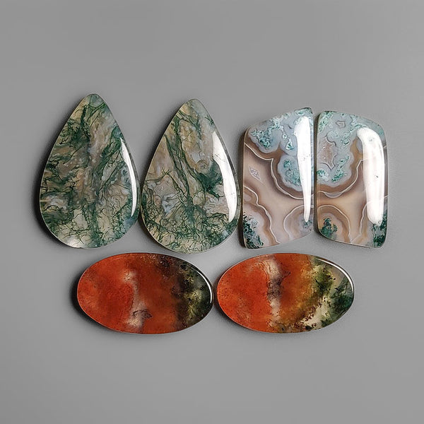 Green-Red Moss Agate Pairs Lot Indonesia-4577 | Gemstone for sale