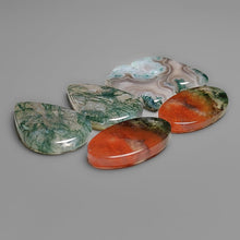 Green-Red Moss Agate Pairs Lot Indonesia