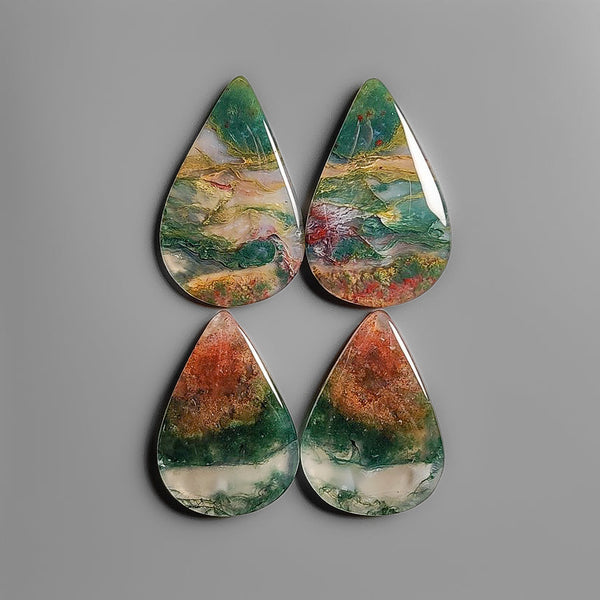 Green-Red Moss Agate Pairs Lot Indonesia-4578 | Gemstone for sale