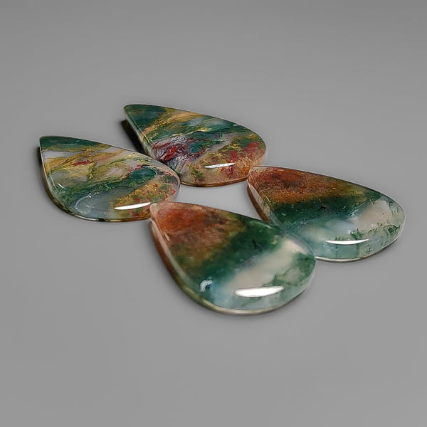 Green-Red Moss Agate Pairs Lot Indonesia