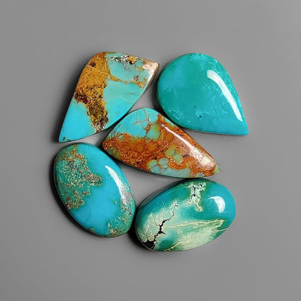 Mix Numer 8 Mines and Hubei Turquoise Cabochons Lot-4583 | Gemstone for sale