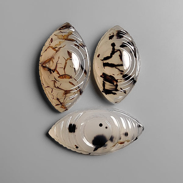 Handcarved Montana Moss Agate Eye Lot-4586 | Gemstone for sale