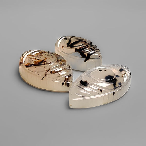 Handcarved Montana Moss Agate Eye Lot