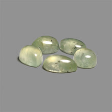 Prehnite Cabochons Lot With Black Tourmaline Inclusions
