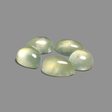 Prehnite Cabochons Lot With Black Tourmaline Inclusions