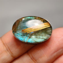 Labradorite With Natural Golden Rutilated Quartz Doublet Cabochon