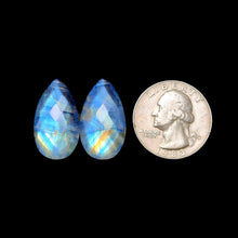 Checkerboard Cut Rainbow Moonstone Pair-5392 | Gemstone for sale | Gemstones by Lapidary Artist