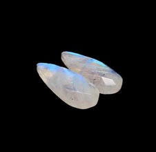Checkerboard Cut Rainbow Moonstone Pair