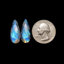Checkerboard Cut Rainbow Moonstone Pair-5393 | Gemstone for sale | Gemstones by Lapidary Artist