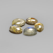 Labradorite And Natural Golden Rutilated Quartz Doublets Lot