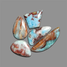 Red-Moss-Larimar-Cabochons-Lot-5052 | Gemstone for sale | Gemstones by Lapidary Artist