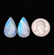 Checkerboard Cut Rainbow Moonstone Pair-5430 | Gemstone for sale | Gemstones by Lapidary Artist