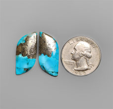 Ithaca Peak Turquoise Pair With Pyrite Inclusion-5463 | Gemstone for sale | Gemstones by Lapidary Artist