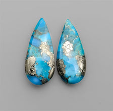 Morenci Turquoise Pair With Pyrite Inclusion