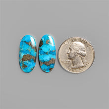 Morenci Turquoise Pair With Pyrite Inclusion-5465 | Gemstone for sale | Gemstones by Lapidary Artist