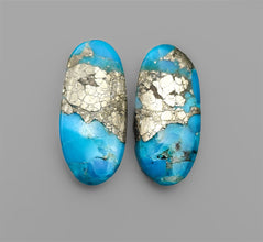 Morenci Turquoise Pair With Pyrite Inclusion