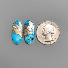 Morenci Turquoise Pair With Pyrite Inclusion-5466 | Gemstone for sale | Gemstones by Lapidary Artist